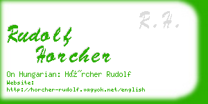 rudolf horcher business card